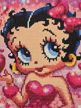 Betty Boop Hearts Collectable 5D Custom Framed Wall Art Painting