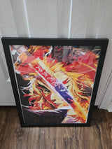 Demon Slayers Kyojuro Rengoku 5D 14x17 Custom Wood Framed Wall Art Painting
