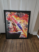 Demon Slayers Kyojuro Rengoku 5D 14x17 Custom Wood Framed Wall Art Painting
